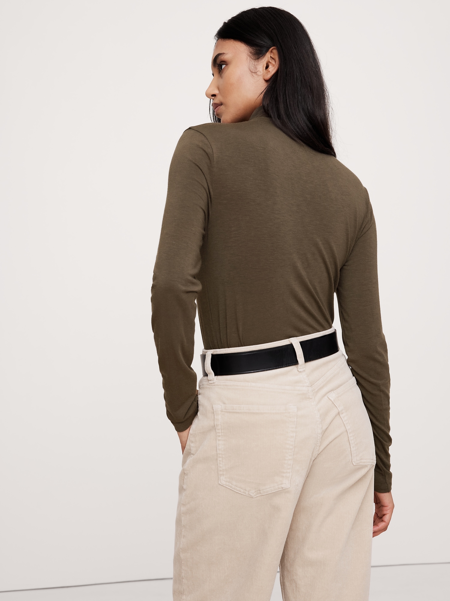 Luxe Wool-Blend Turtleneck T-Shirt