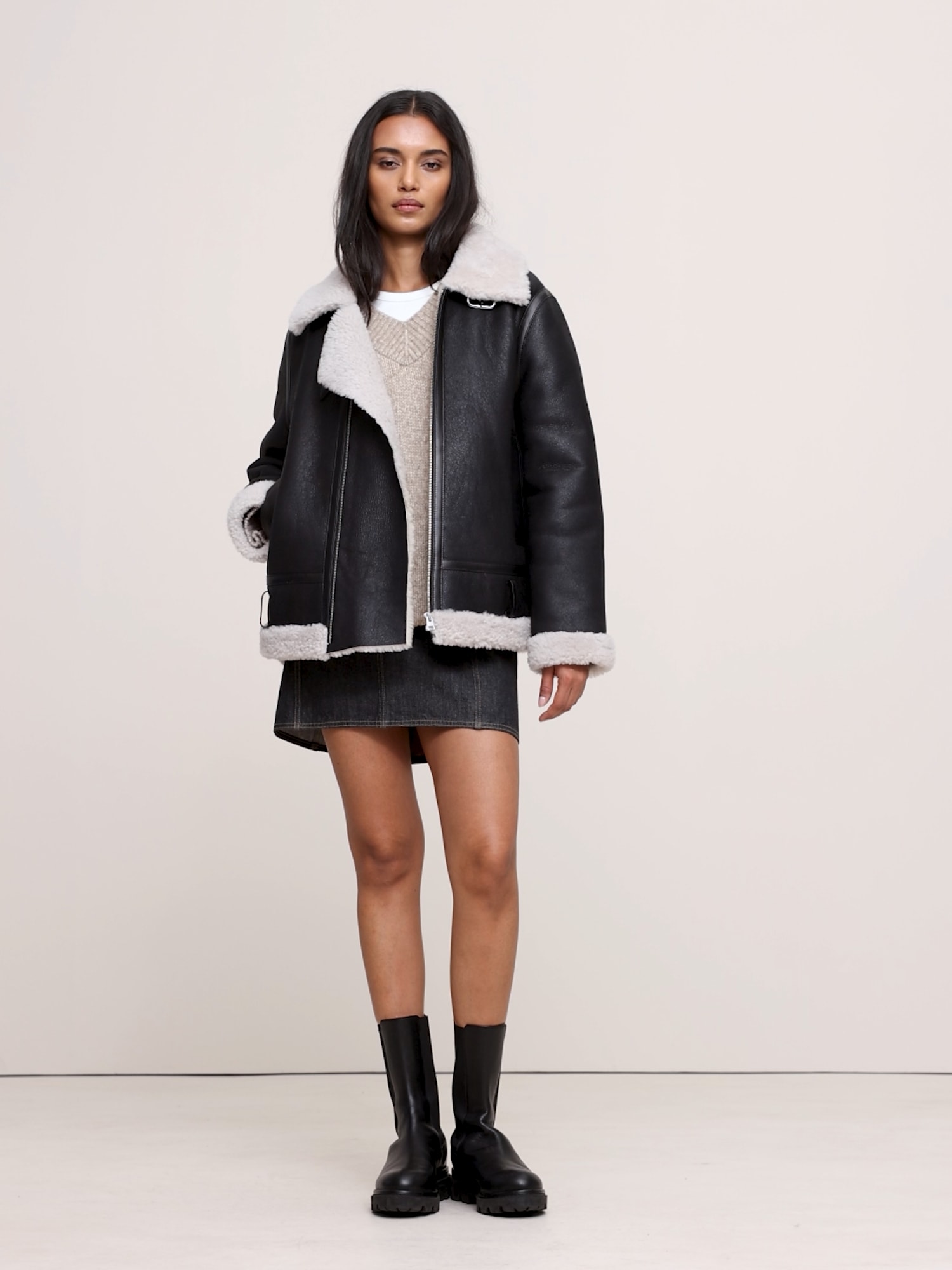 Image number 2 showing, Shearling Aviator Jacket