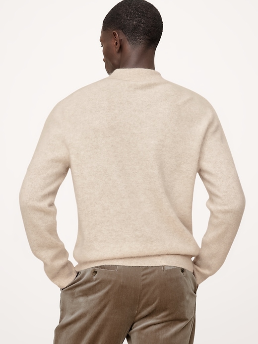 トップス BRUSHED WOOL CASHMERE SILK KNIT P/O 4 Rib-Knit Wool-Silk Button-Sleeve Sweater