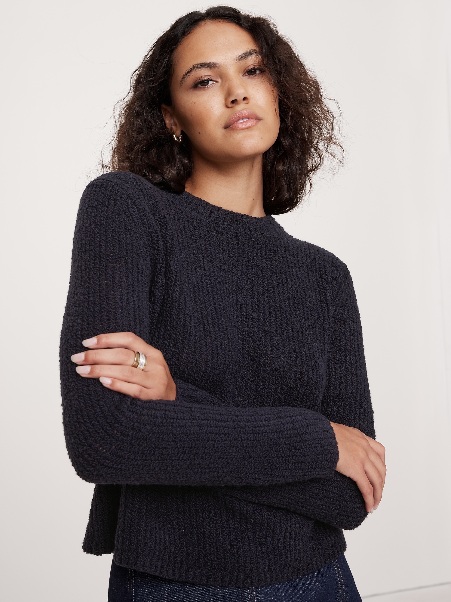 Merino-Blend Crew-Neck Sweater