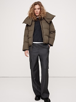 ジャケット・アウター Brown Short Puffer Down Vest ANAYSN Women's Cropped Puffer Vest Sleeveless Warm Vests For