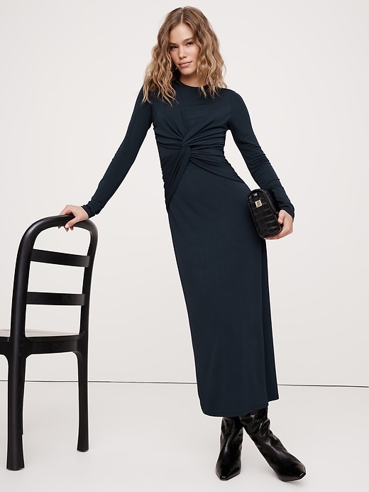 Jersey Knit Twist-Front Maxi Dress | Banana Republic Jersey Knit Twist-Front Maxi Dress | Banana Republic