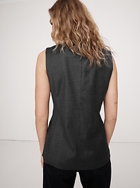 Lightweight Wool Flannel Long Vest | Banana Republic