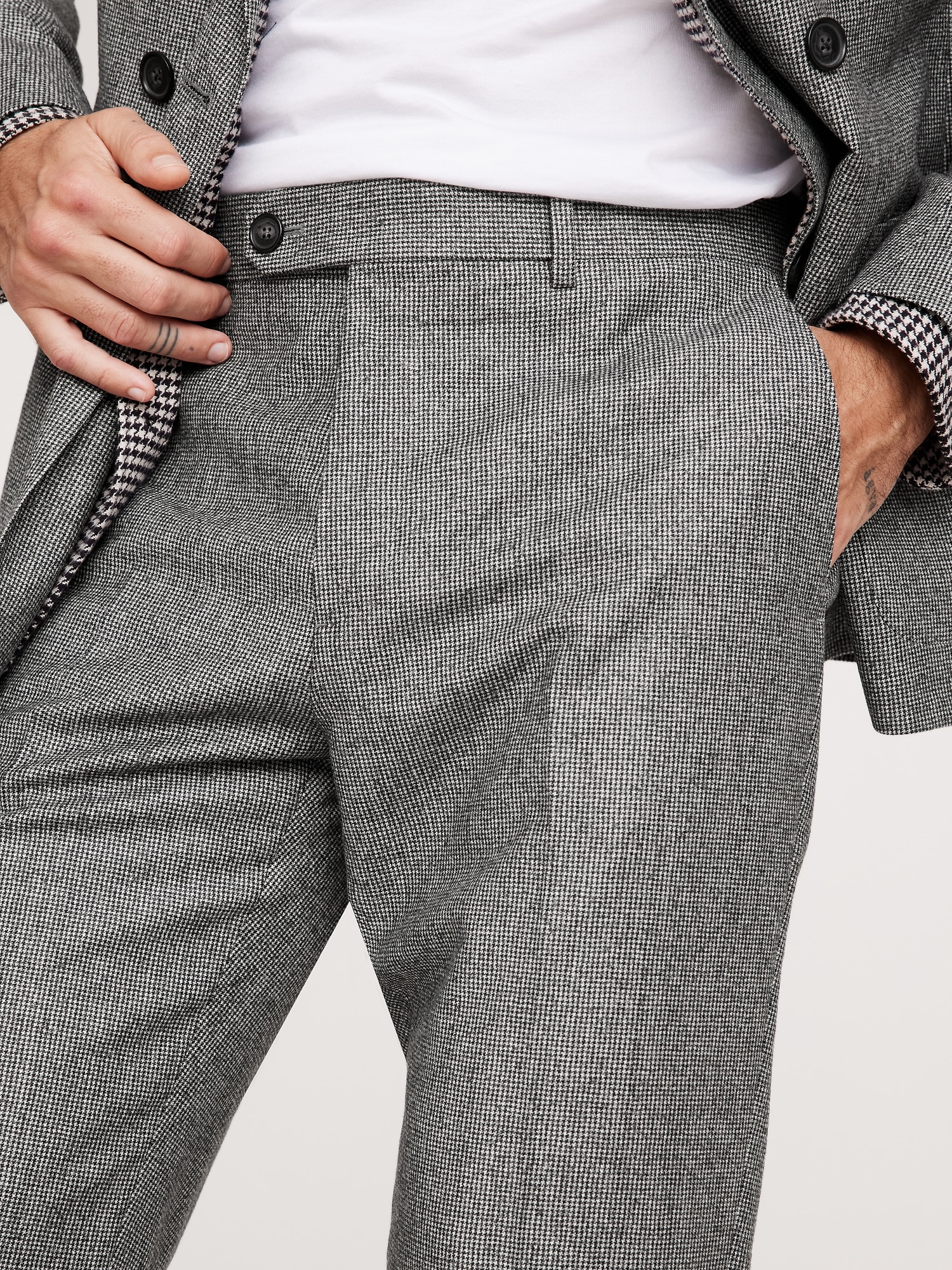 Italian Houndstooth Suit Pant