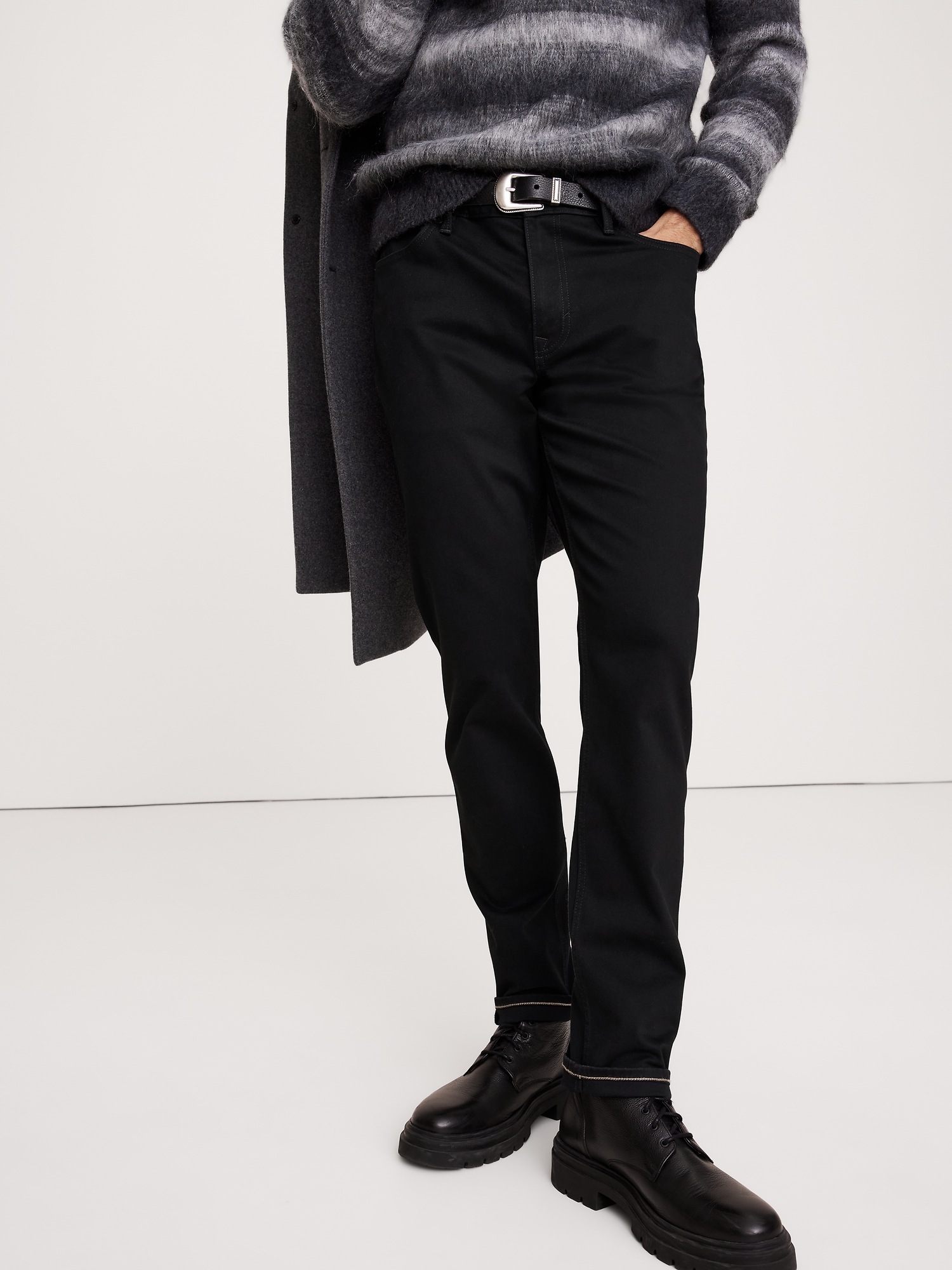 Мужские брюки Banana Republic Skinny Traveler Pant, цвет: Чёрный — фото 3