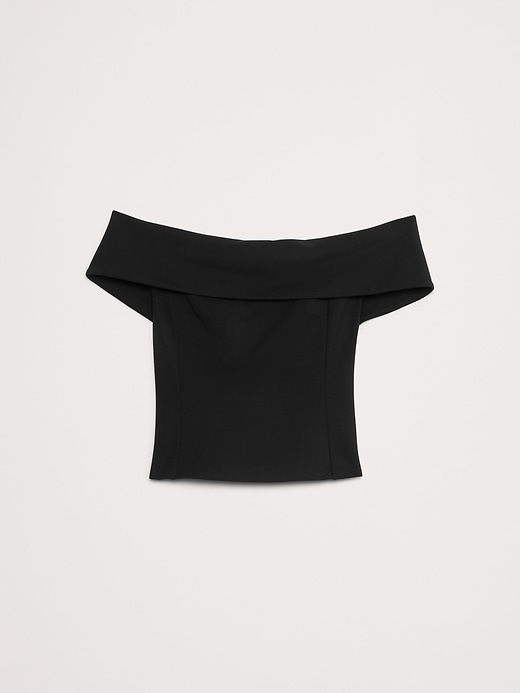 Lightweight Ponte Off-Shoulder Top | Banana Republic