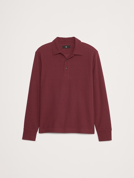 men's waffle knit polo shirt