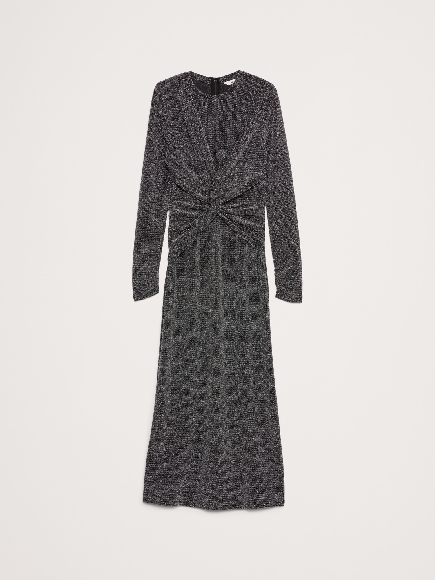 Sparkle Jersey Knit Twist-Front Maxi Dress