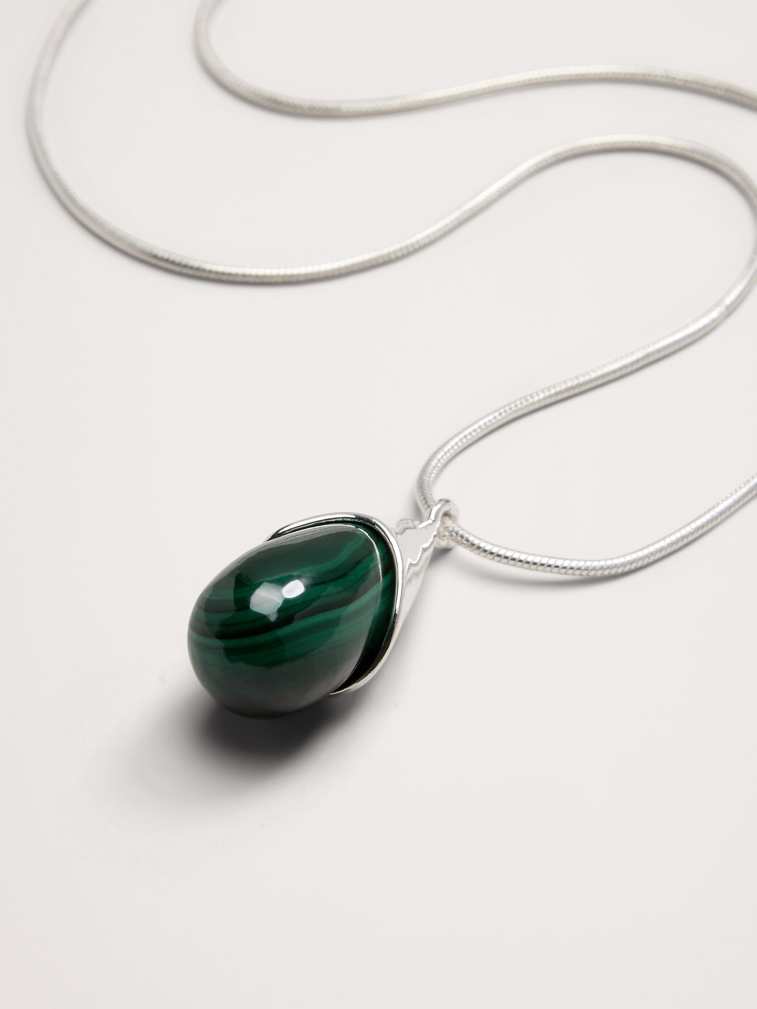 Malachite Teardrop Pendant Necklace