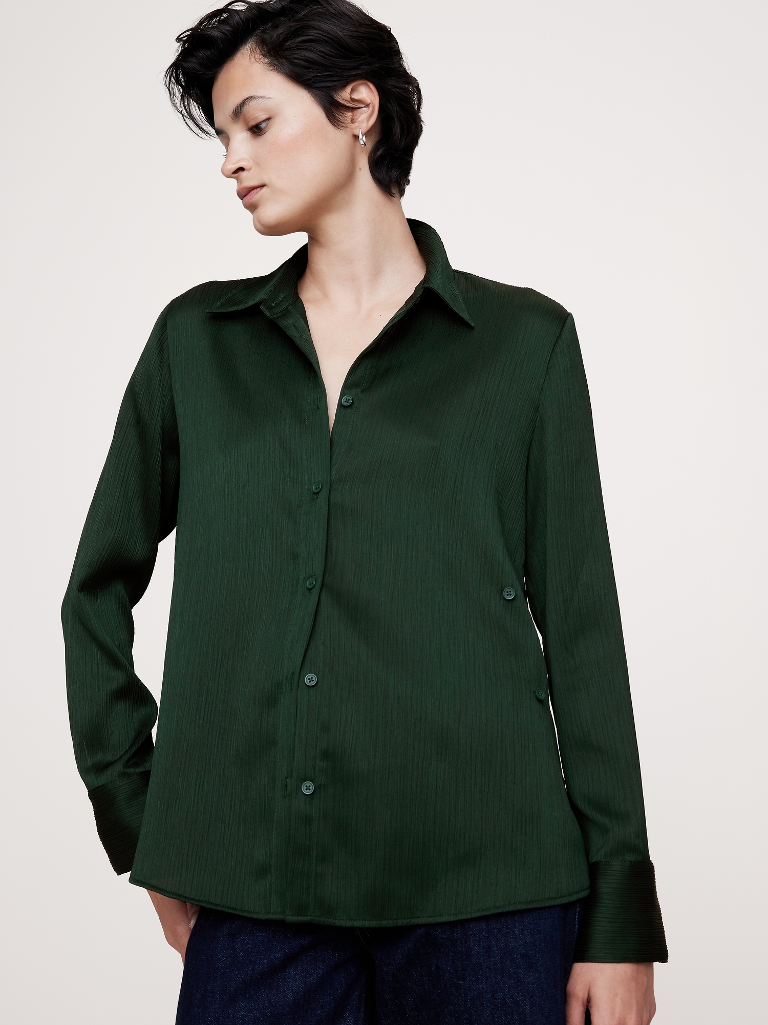 Crinkle Asymmetrical Shirt