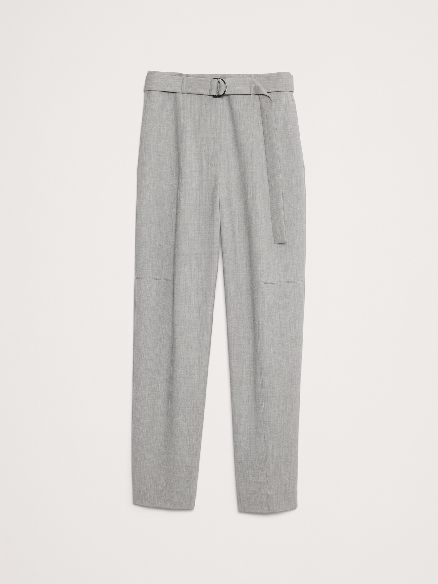 High-Rise Barrel Italian Wool Pant