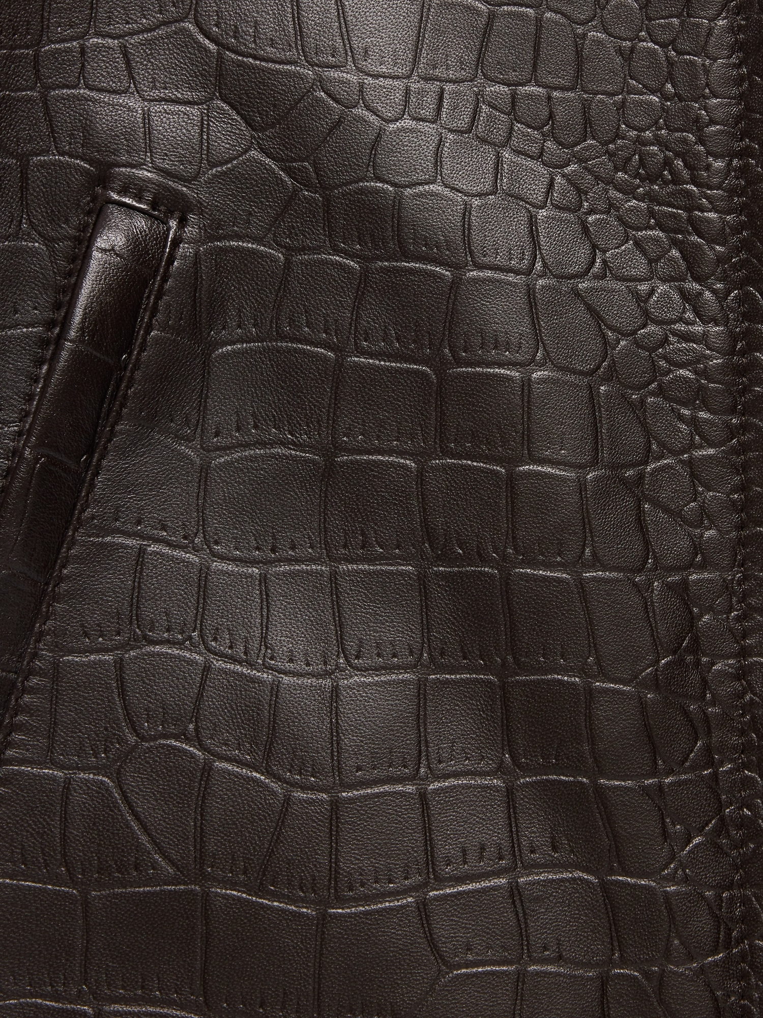 Crocodile-Embossed Leather Jacket