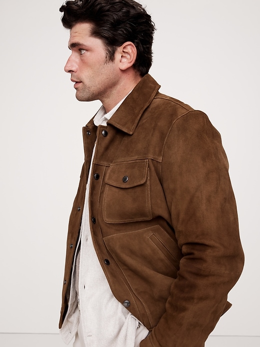 Suede Trucker Jacket | Banana Republic