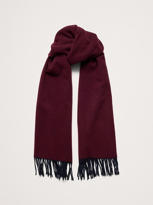 1 of 8 showing, with the color Burgundy Red of product Italian Wool-Cashmere Scarf