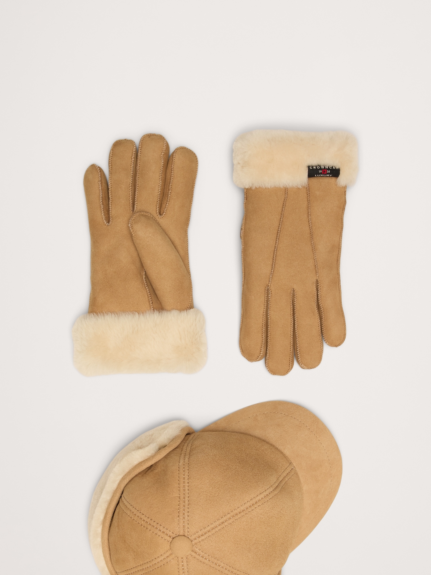 Shearling Gloves by Crown Cap