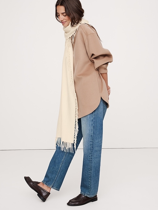 美品✴︎BANANA REPUBLIC✴︎フリンジウールスカーフ Fringed Wool Scarf | Banana Republic