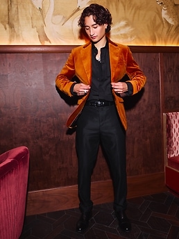 【関税込み】NUDE Velvet blazer Double-breasted velvet blazer jacket with gold buttons