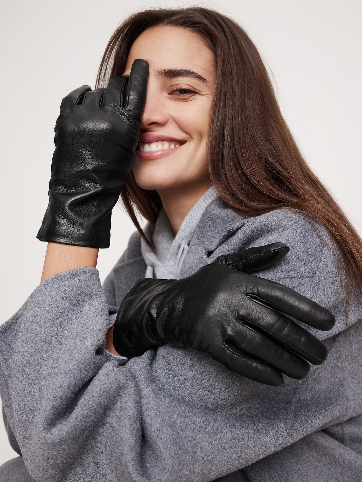 Cashmere-Lined Leather Gloves