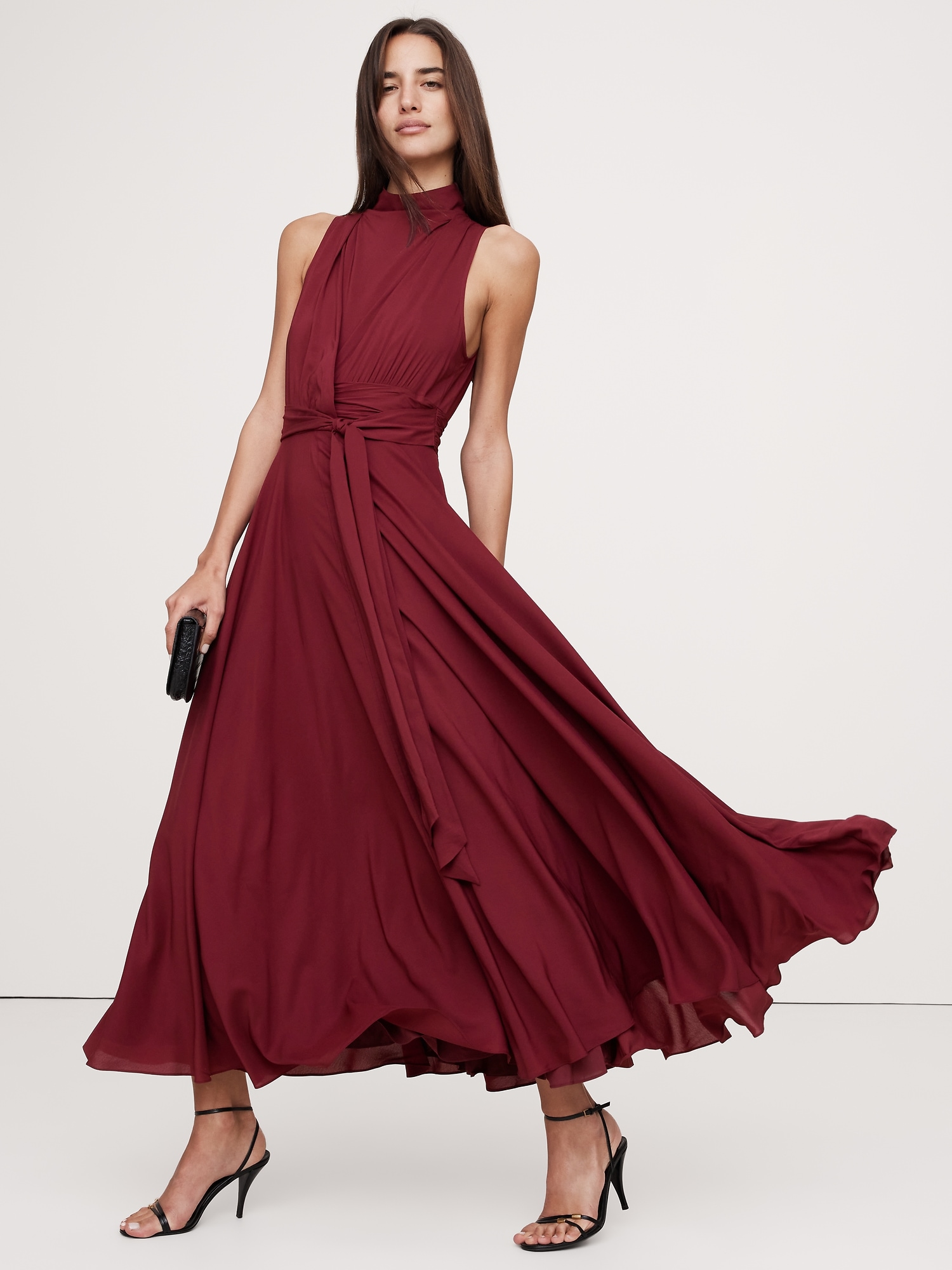 Stretch-Crepe Maxi Dress