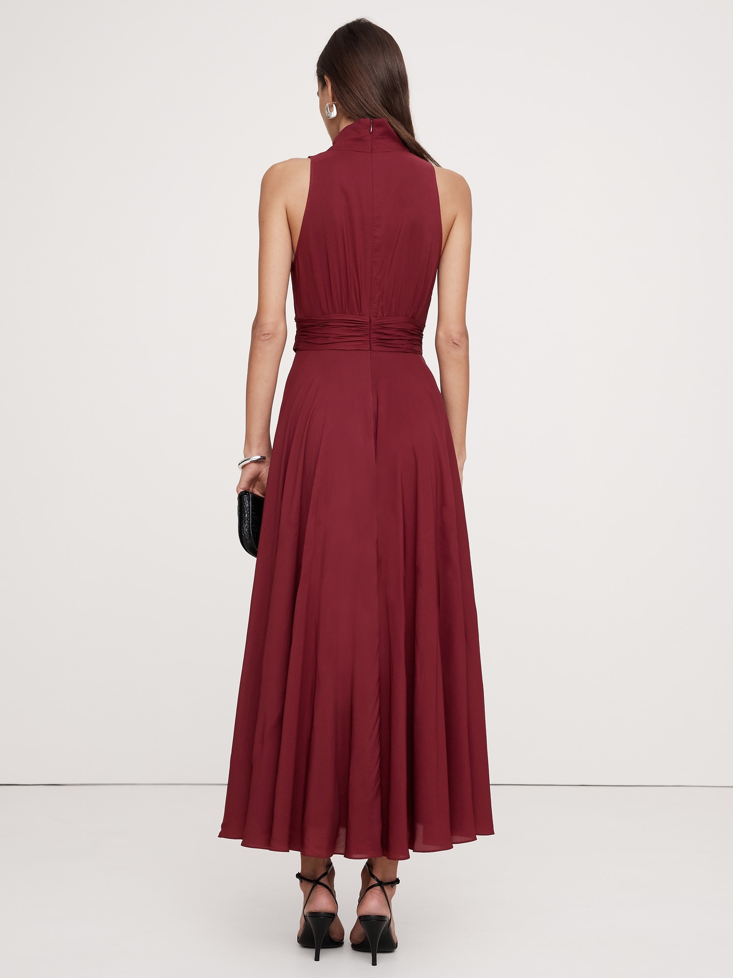 Stretch-Crepe Maxi Dress