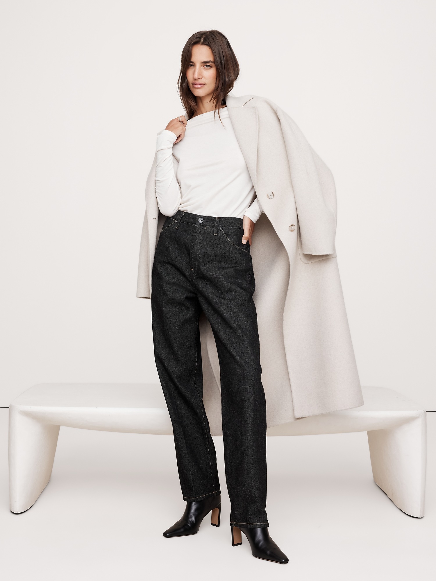 Wool-Blend Boat-Neck Top