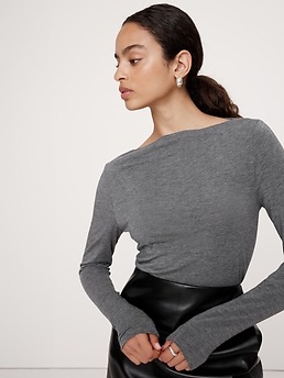 Vintage Banana Republic Lambswool & Leather Zip Up Sweater