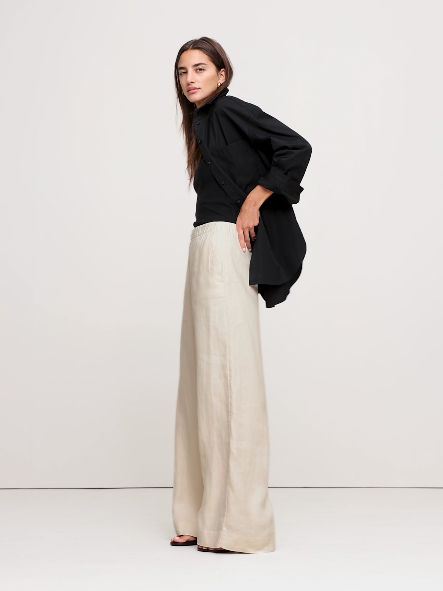 Image number 2 showing, Linen Pull-On Pant