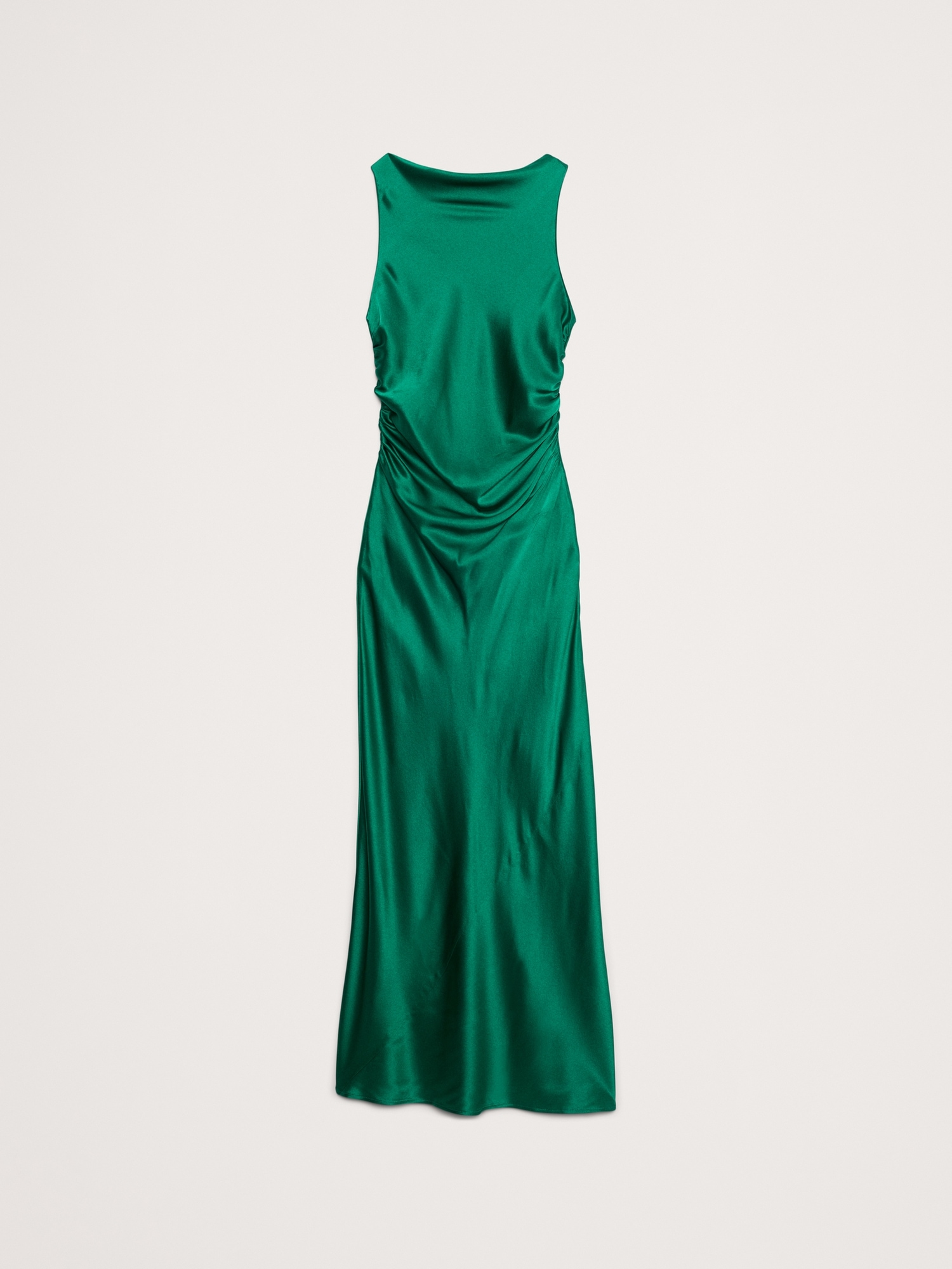 Silk Cowl-Neck Backless Maxi Dress