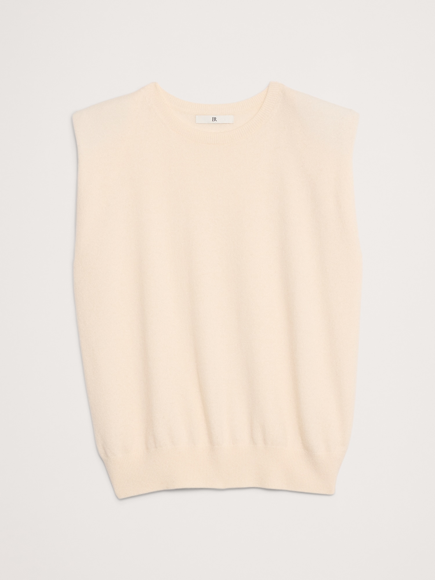 Cashmere Padded-Shoulder Top