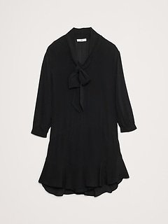 ワンピース TRAPEZE DRESS Georgette Cross-Tie Trapeze Dress | Banana Republic