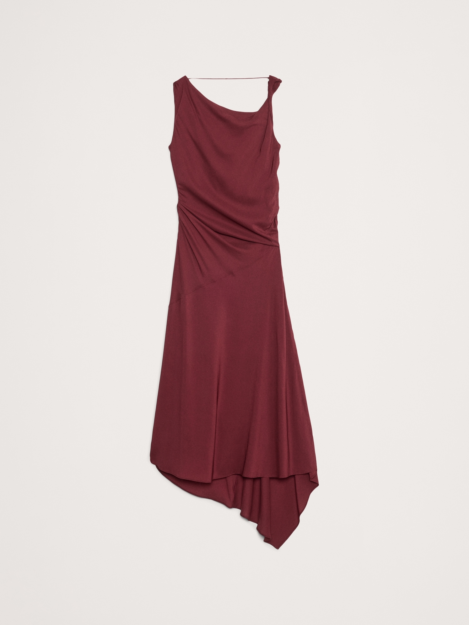 Crepe Twist-Shoulder Dress