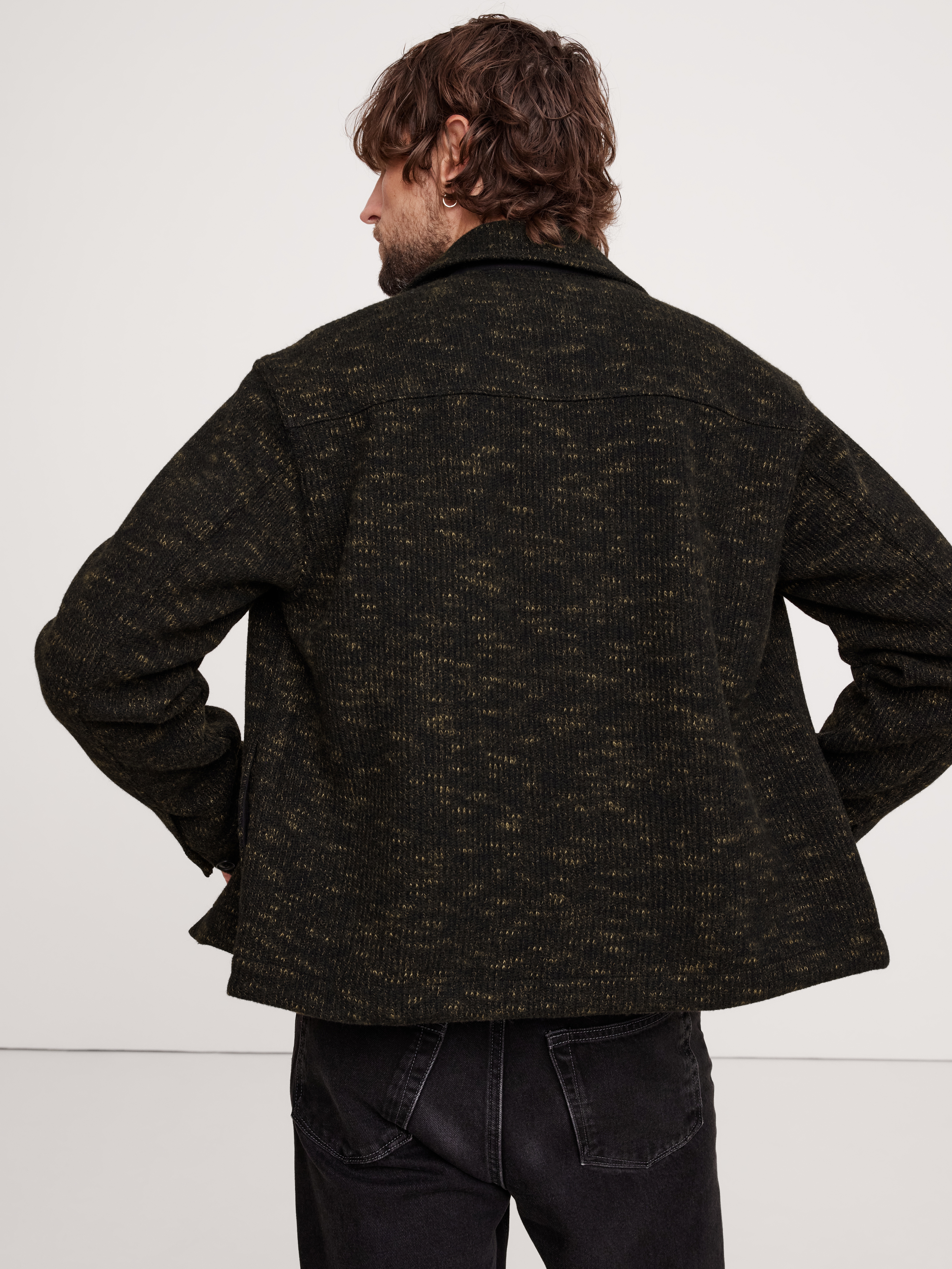 ジャケット・アウター 00s BANANA REPUBLIC wool blouson BLK M Ribbed Shirt Jacket | Banana Republic