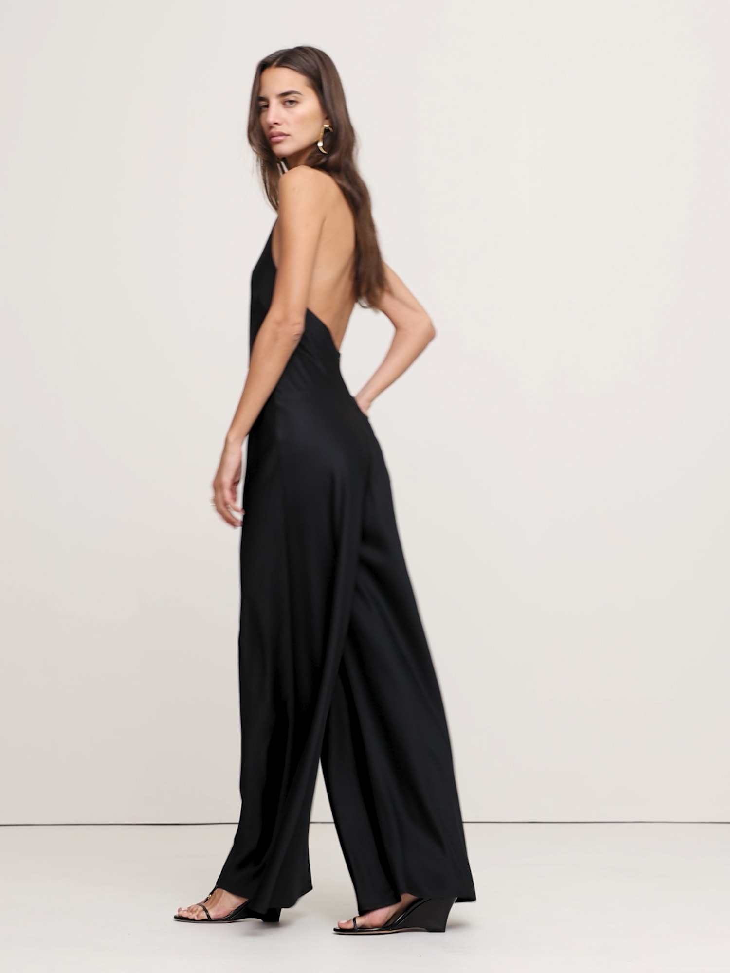 Image number 2 showing, Satin Halter Jumpsuit