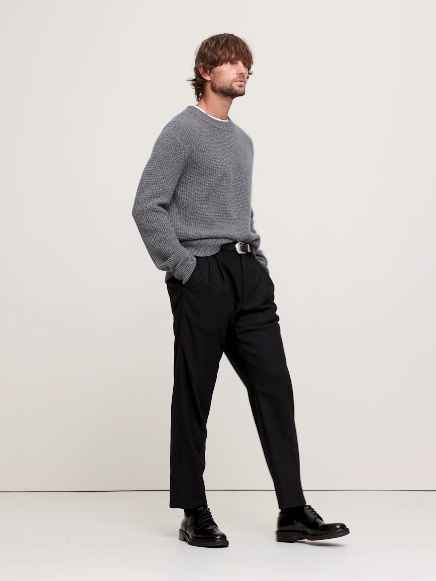 Image number 2 showing, Merino-Cashmere Waffle-Knit Sweater