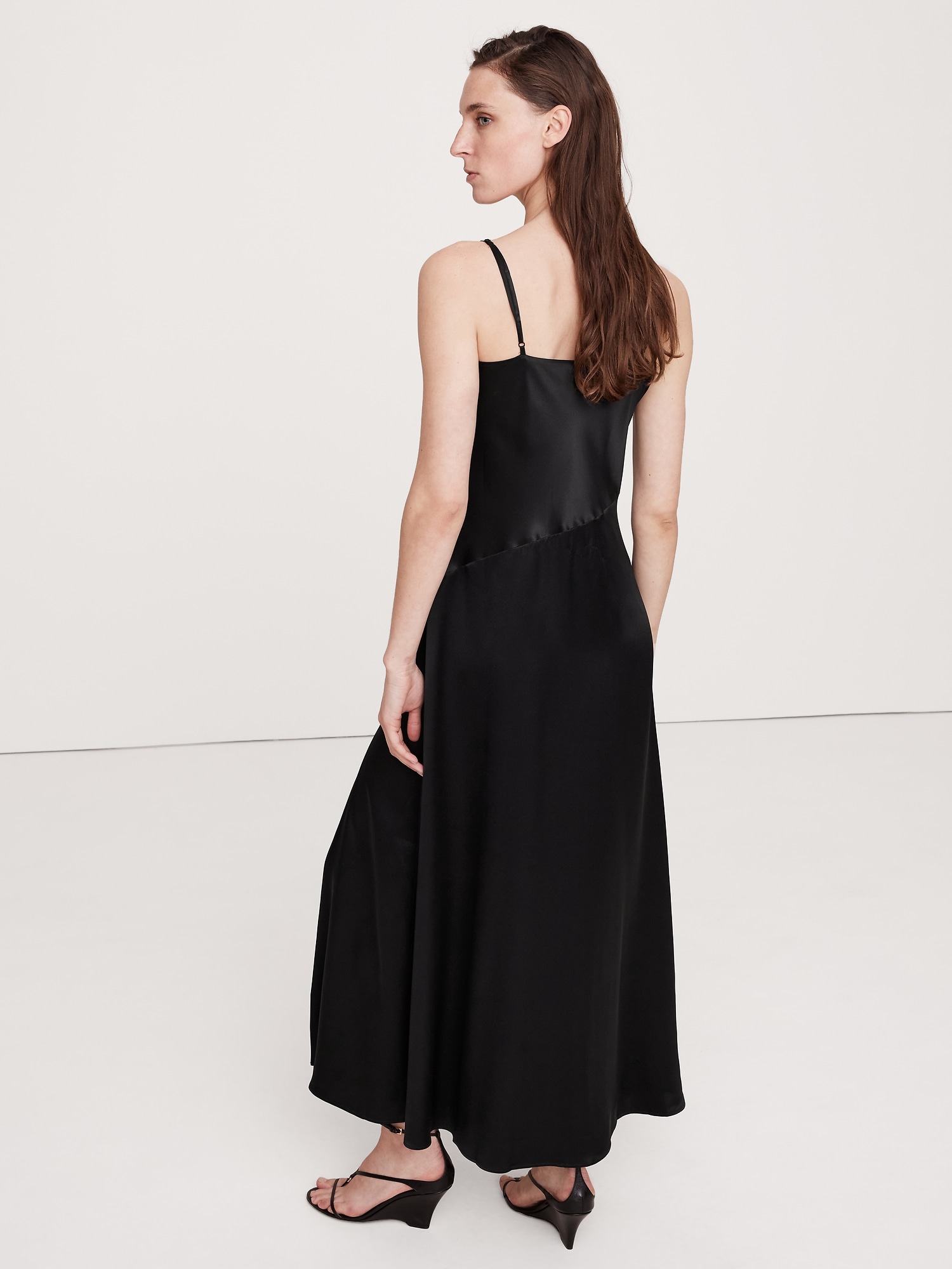 Bias-Cut Silk Maxi Dress