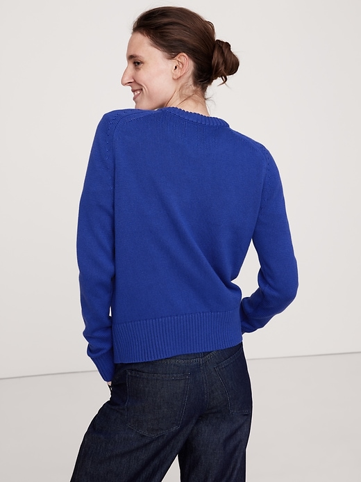 Cotton-Silk Crew-Neck Sweater | Banana Republic