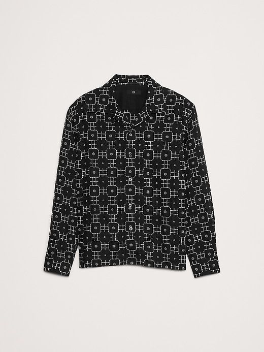 Standard-Fit Embroidered Linen Resort Shirt | Banana Republic