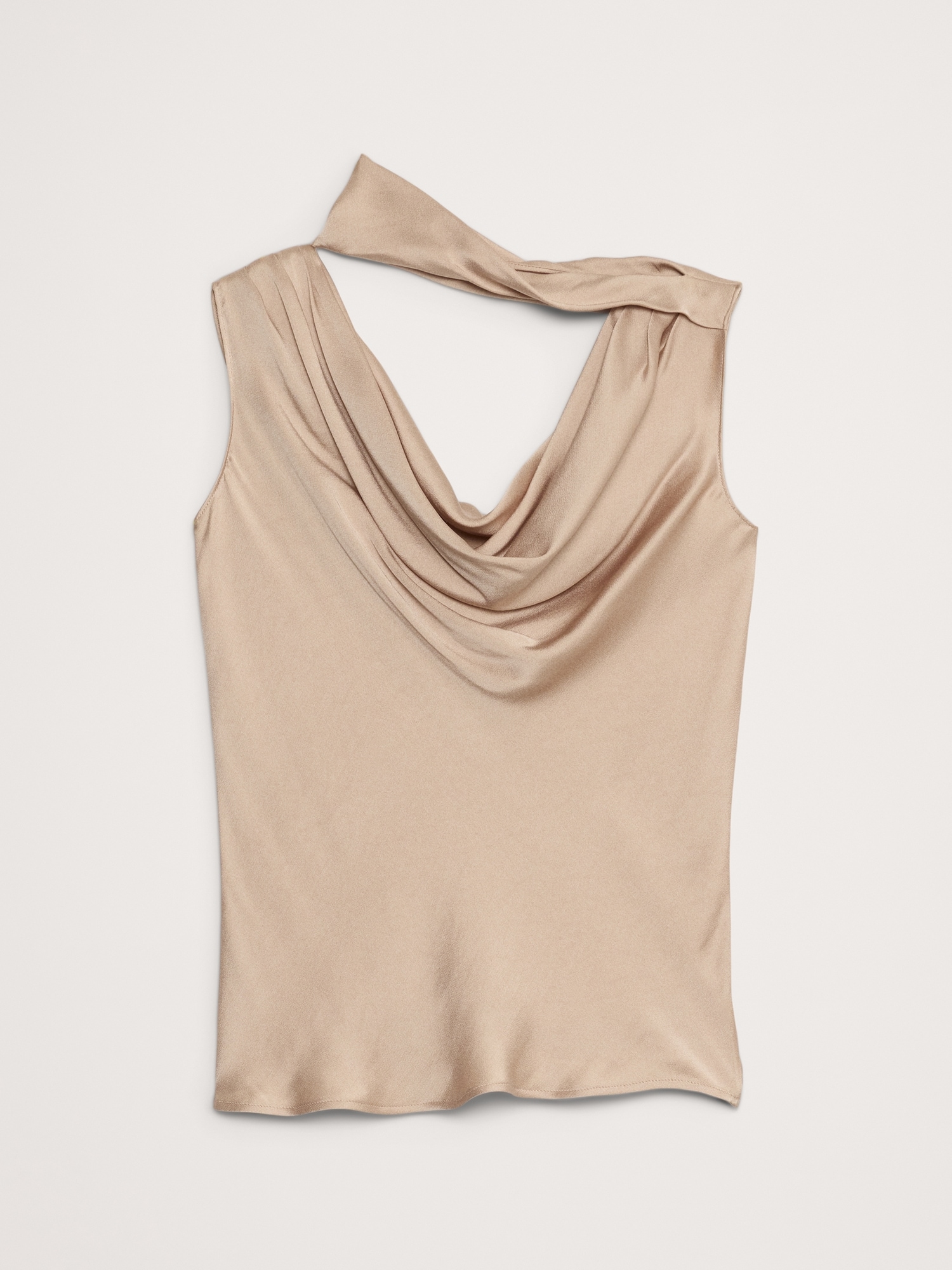 Hammered Satin Cowl-Neck Tank