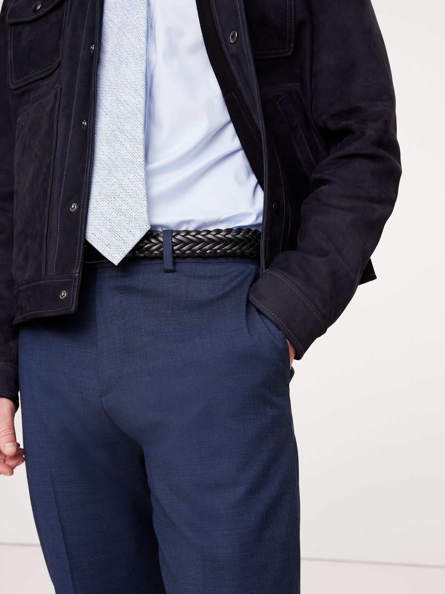 Мужские брюки Banana Republic Signature Italian Nailhead Suit Pant, цвет: Синий — фото 3