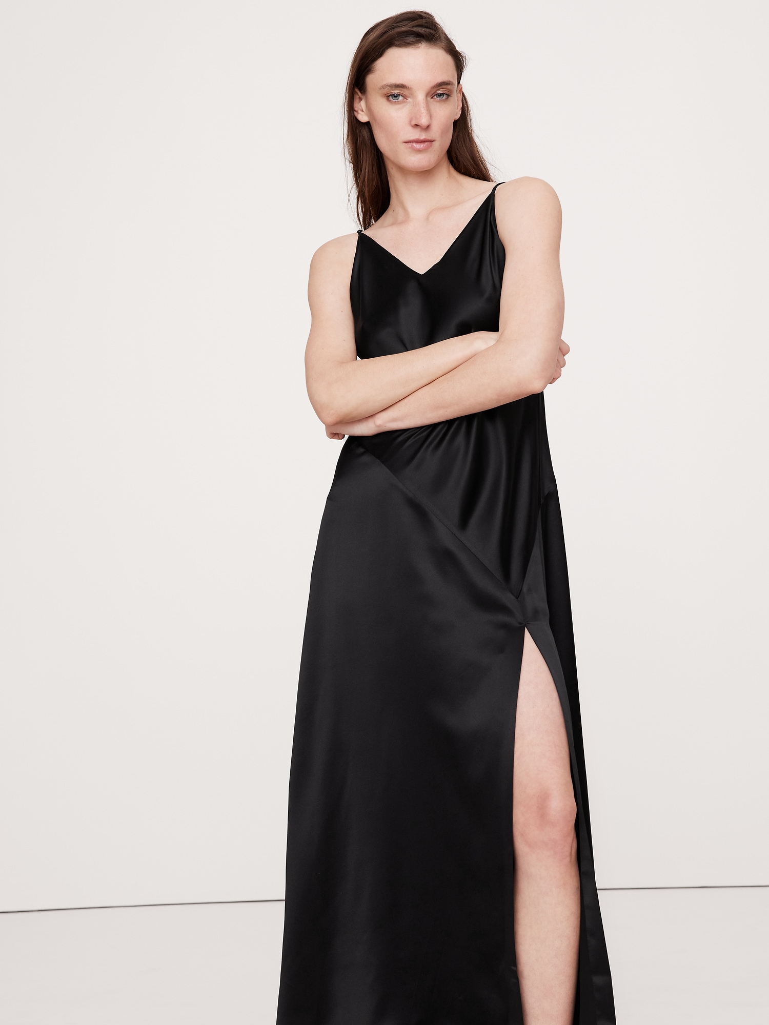 Bias-Cut Silk Maxi Dress