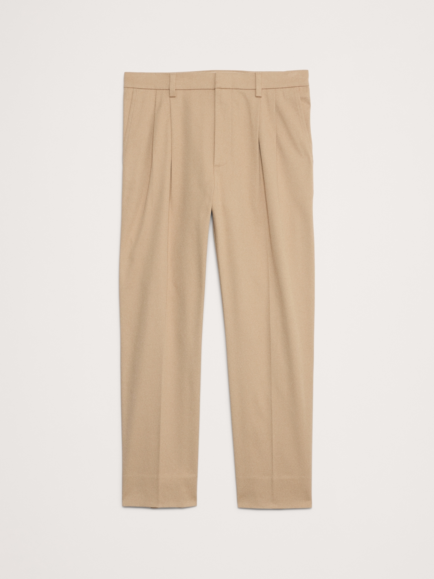 Pleated Cropped Italian-Stretch Chino