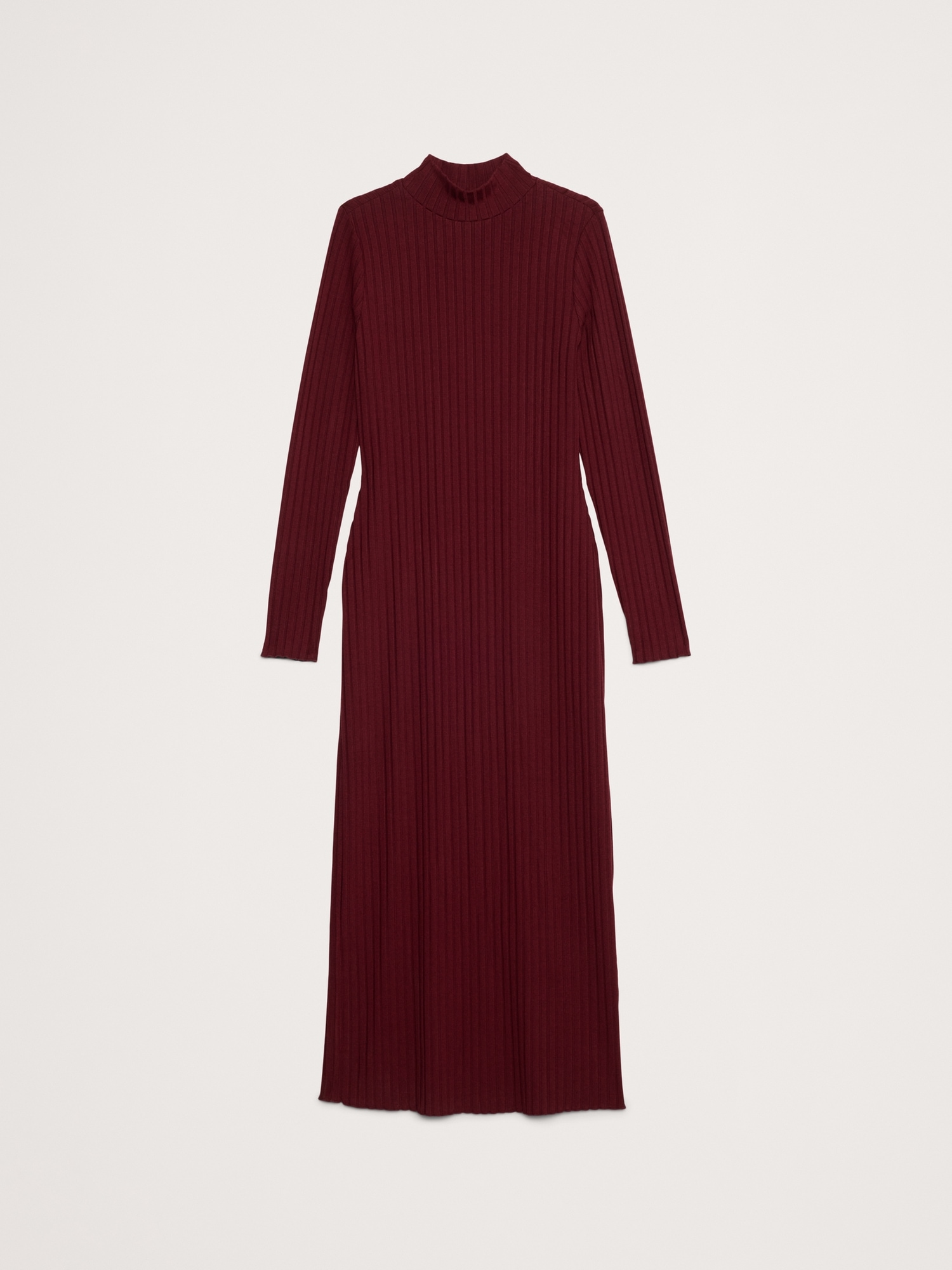 Wide Ribbed Turtleneck Maxi Dress