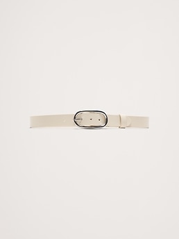 小物 OPEN Yy OVAL BUCKLE BELT : IVORY OPEN YY