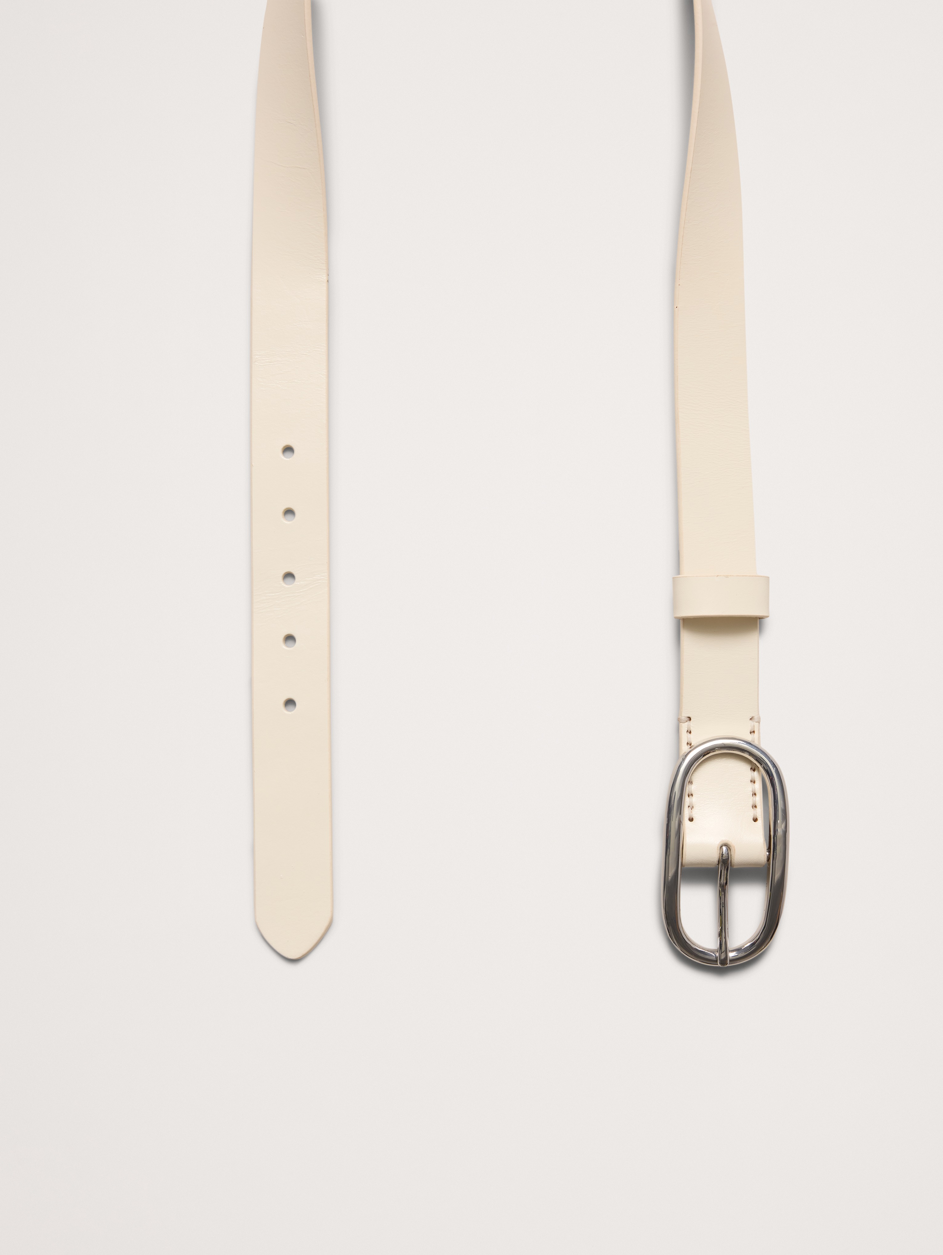 小物 OPEN Yy OVAL BUCKLE BELT : IVORY OPEN YY