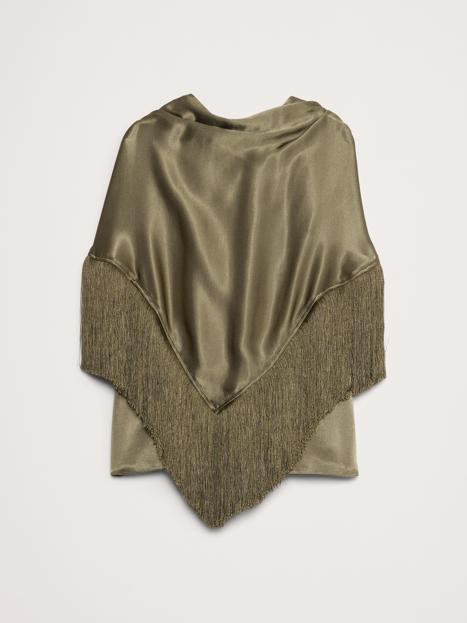 Silky-Crepe Fringe Top