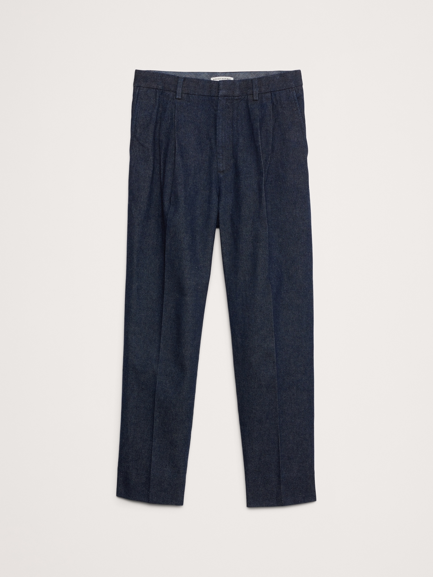 Straight Pleated Cropped Jean