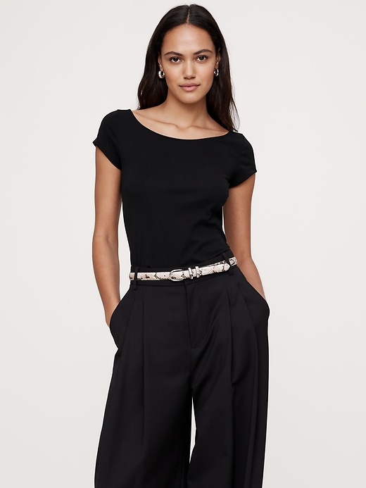 Crepe Knit Crossover Top