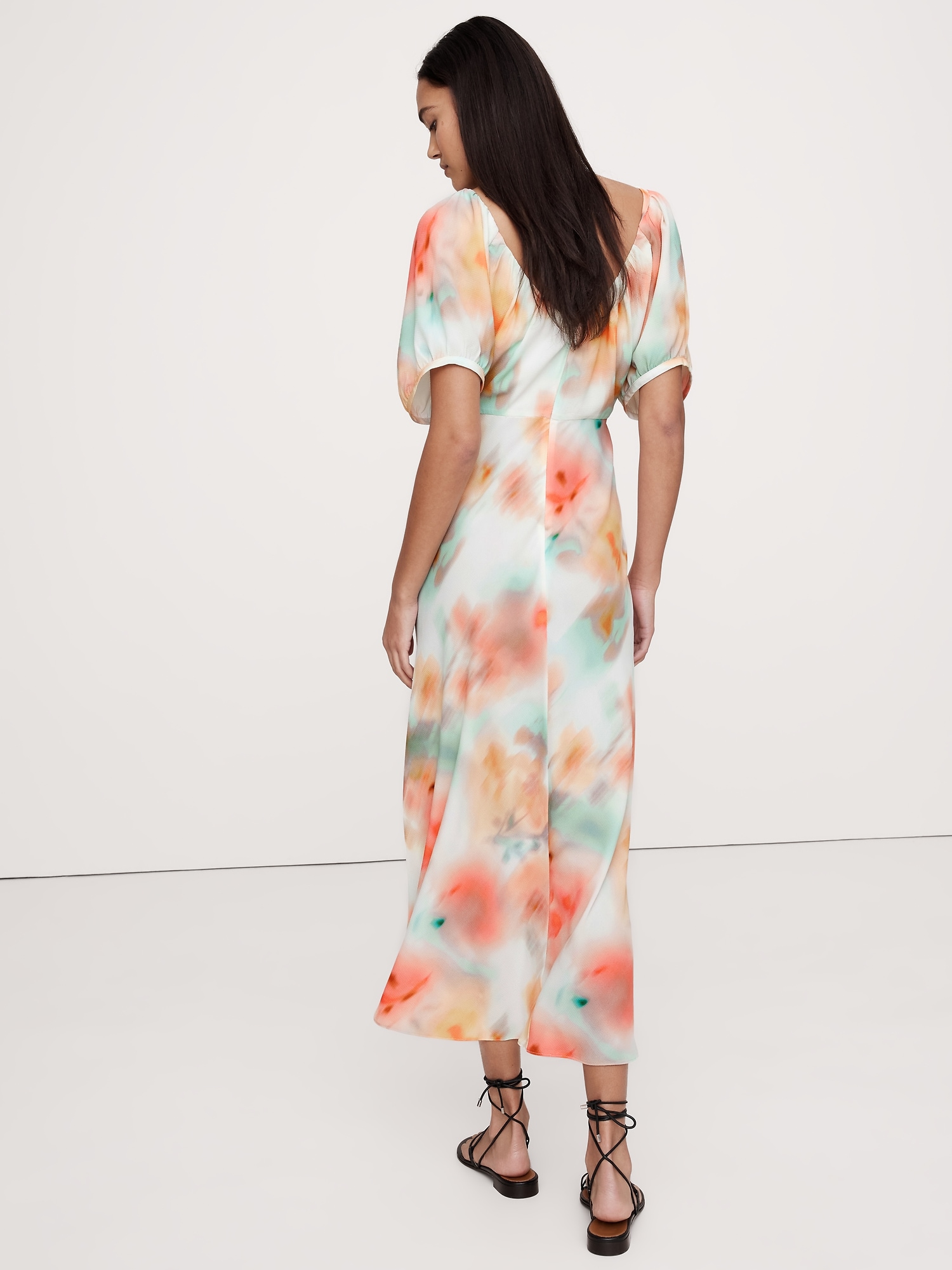 Chiffon V-Neck Maxi Dress