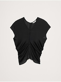 Sheer Crinkle Satin Top