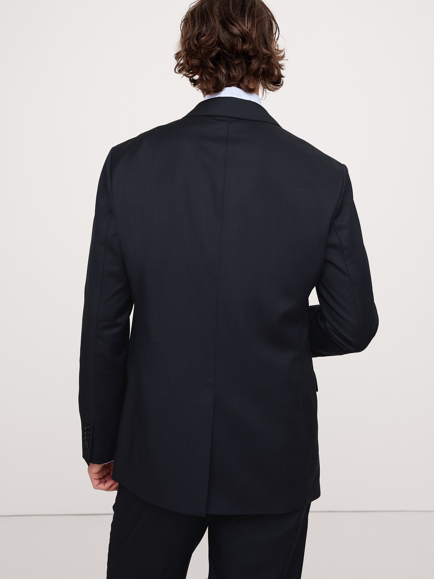 Мужской пиджак Banana Republic Signature Italian Houndstooth Suit, цвет: Тёмно-синий — фото 2
